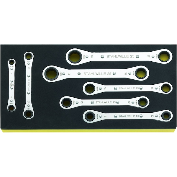 Ratchet ring Wrenchs i.TCS inlay No.TCS 25/7 1/3-tray7-pcs.
